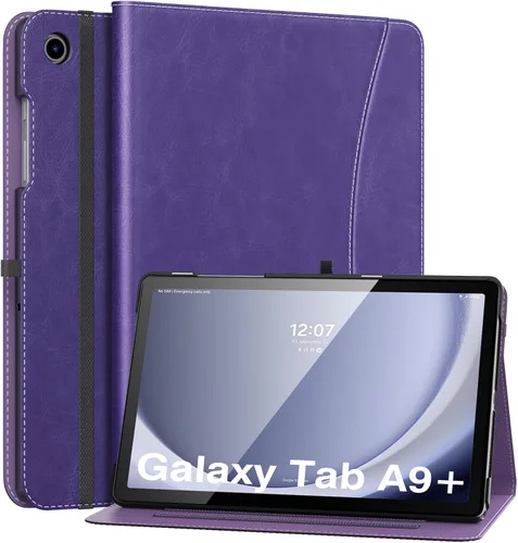 Vista 15 de MoKo Funda para Samsung Galaxy Tab A11+ /A9+ Plus de 11 pulgadas, azul mezclilla y marrón PU Leather Case for Samsung Tablet (2026/2024) with Hand