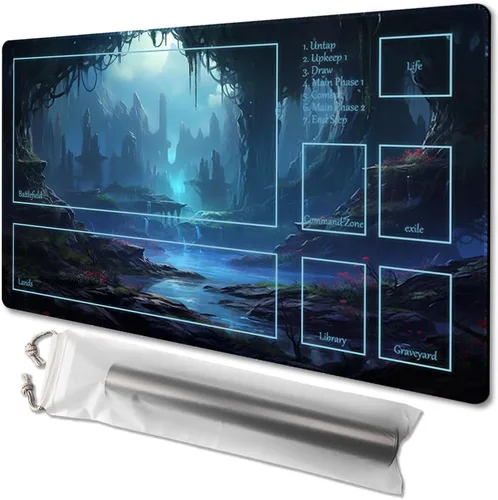 Vista 9 de MTG - Tapete de juego tamaño 24 x 14 pulgadas, bolsas de almacenamiento gratuitas, respaldo antideslizante, impresión, ideal para entusiastas