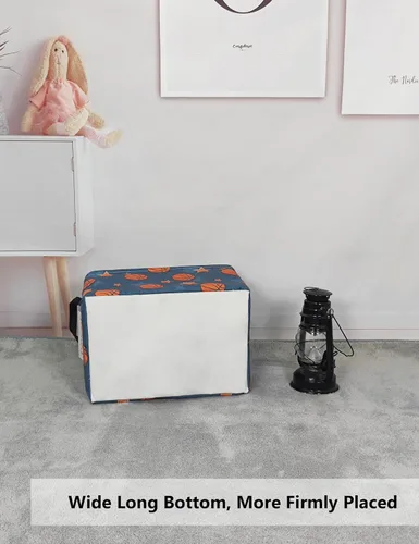 Vista 5 de QUEENLALA Cesta para la colada rectangular, cesta para la ropa sucia plegable para guardería, para organizar/almacenar, cestas para contenedores