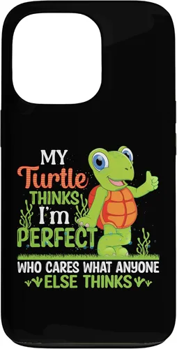 Vista 10 de My Turtle Thinks I'm Perfect Who Cares What Tortoise Case for iPhone 16