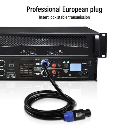 Vista 5 de Cable Speakon a Speakon, 12AWG 2 pines NL2FC altavoz macho a macho cable amplificador de audio profesional (6.6 ft/6.6 pies)