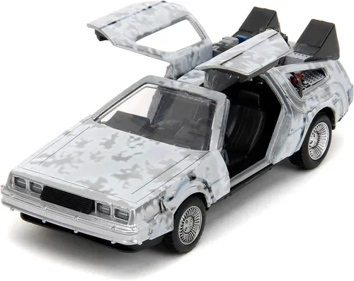 Vista 5 de Jada Volver al futuro 1:32 Time Machine Frost - Coche fundido a presión, juguetes para niños y adultos