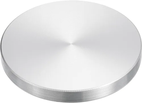 Vista 23 de uxcell M6 Rosca 0.787 in de diámetro de forma redonda de aluminio disco hardware 1pcs, aluminio círculo disco vidrio adaptador superior para mesa