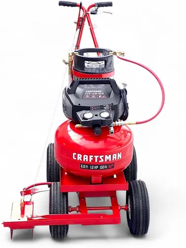 Vista 2 de Línea de pintura del estacionamiento Modelos eléctricos del compresor de la máquina de rayas rojo