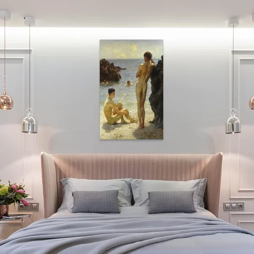 Vista 8 de Henry Scott Tuke - Póster decorativo de 1923, para sala de estar, dormitorio, 20 x 30 pulgadas