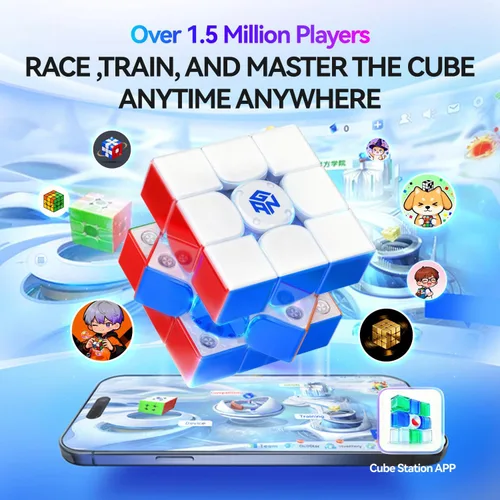 Vista 4 de GAN i4 Maglev UV with Sticker, Smart Speed Cube with GanPod for Pros Cuber