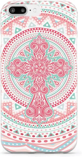Vista 12 de Inspired Cases - Compatible with iPhone Xs Max Case - 3D Textured Protective Phone Case for Apple iPhone Xs Max - Ornate Cross - Coral and Mint