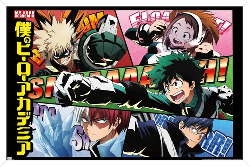 Vista 11 de Trends International My Hero Academia - Póster de pared de cómic, 14.72 x 22.37 pulgadas, versión enmarcada de madera de granero