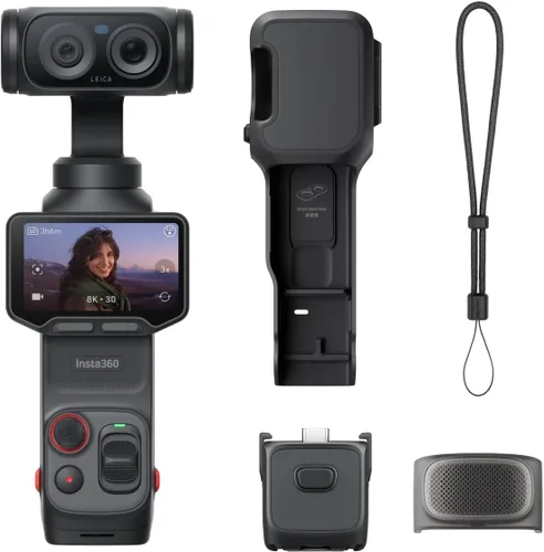 Vista 17 de Insta360 Luna Ultra Creator Bundle - Cámara de vlogging de 8K con lentes Leica duales, zoom de 12 ×, sensor de 1 pulgada, pantalla táctil negro