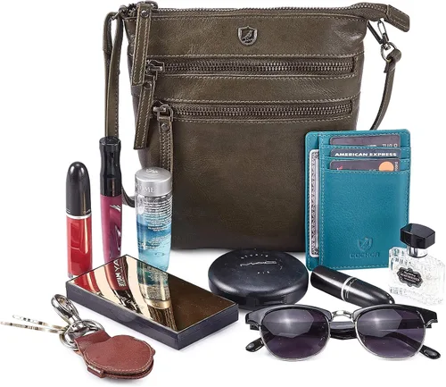 Vista 6 de Bolso bandolera para mujer, pequeño bolso de cuero real, bolso cruzado de viaje vintage hecho a mano
