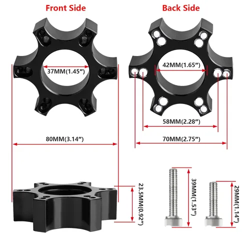 Vista 5 de Htostar Racing Steering Wheel Adapter Plate 70MM 2.75" Compatible With Ferrari T300RS 599 P310R38 Sparco Set