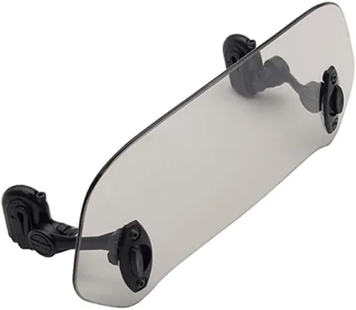 Vista 3 de Deflector de alerón de extensión de parabrisas con clip ajustable para motocicleta (gris)