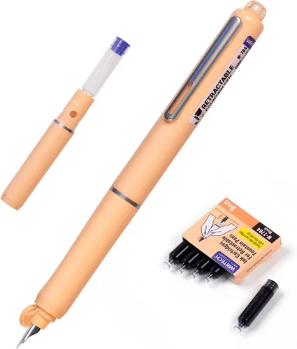 Vista 8 de WRITECH Pluma estilográfica: Cartuchos de tinta negra retráctil Clictek Rosa