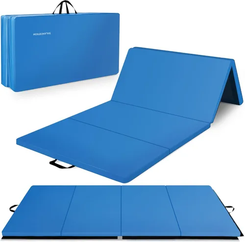 Vista 15 de BalanceFrom 10x4 Feet 4-Panel Folding Gymnastics Mat – 2-Inch Thick Pad with Vinyl Surface and Carrying Handles for Tumbling, Yoga, Pilates, Home