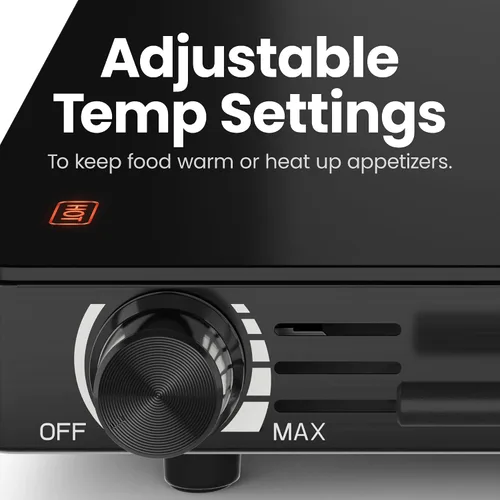 Vista 4 de Chefman Bandeja de calentamiento eléctrica con control de temperatura ajustable, perfecta para bufés, restaurantes, fiestas, eventos y cenas
