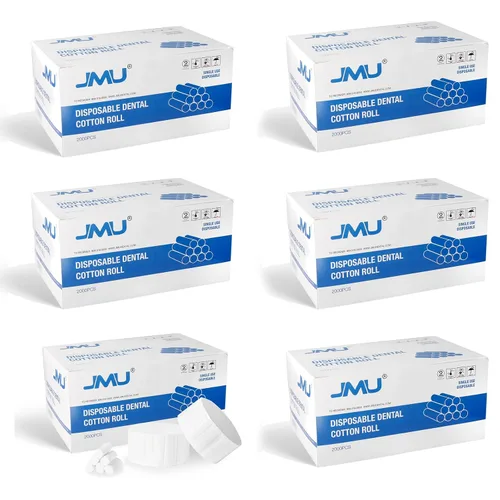 Vista 11 de JMU 50 rollos de algodón dental de 1.5 pulgadas para boca no estériles, tapones para sangrado nasal #2 para la boca no estéril