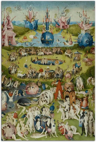 Vista 8 de QUNYAAE Hieronymus Bosch The Garden of Earthly Delights Poster Decorative Painting Canvas Wall Art Living Room Posters Bedroom Painting