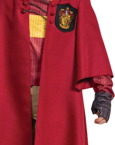 Vista 4 de Harry Potter Quidditch Gryffindor Deluxe Disfraz infantil rojo y dorado