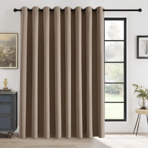 Vista 88 de RYB HOME Cortinas portátiles para puerta con privacidad, cortinas opacas y aislantes térmicas para dormitorio, armario, sala de estar, comedor, Beige