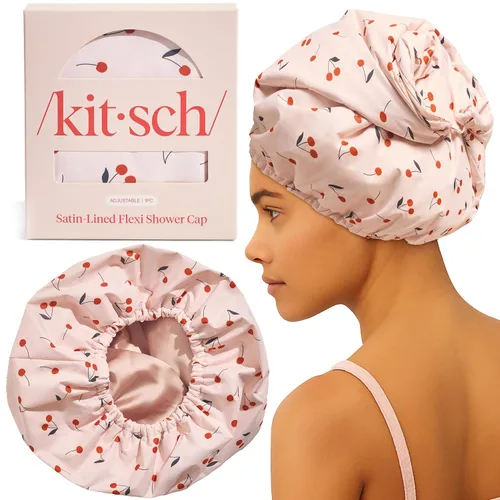 Vista 15 de Gorra de ducha Kitsch Luxe, reutilizable e impermeable, resistente al moho, forrada y acondicionada