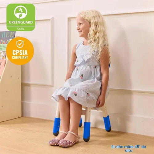 Vista 7 de ECR4Kids Silla ajustable para aula, asientos flexibles, color azul, paquete de 2