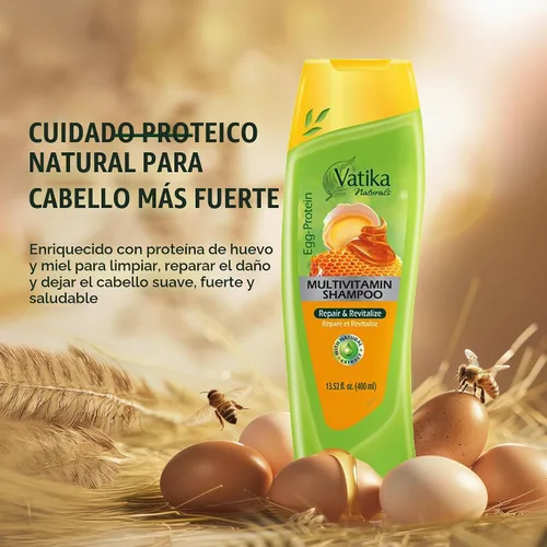 Vista 2 de Dabur Champú Proteína Huevo Vatika 13.5 fl oz
