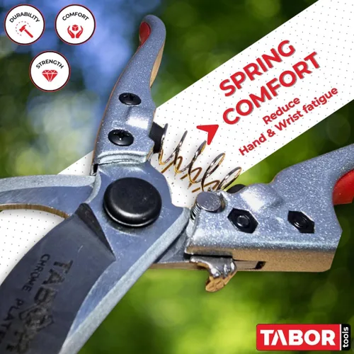 Vista 4 de TABOR TOOLS S834A Tijeras de podar de derivación para manos medianas a grandes, cuchillas de acero inoxidable con capacidad de corte de 3/4