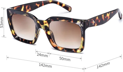 Vista 6 de mosanana Gafas de sol cuadradas para mujer con estilo moderno MS51805