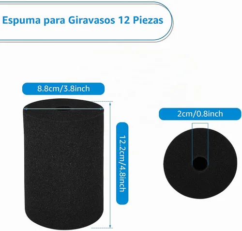 Vista 2 de LANIAKEA Espuma para voltear tazas, 12 piezas de insertos de espuma para manualidades de vasos de 10 a 40 onzas, insertos de girador de vaso negro