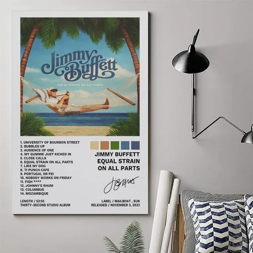Vista 5 de Jimmy Buffett 'Equal Strain' - Póster de pared de lienzo de 16 x 24 pulgadas para decoración moderna de dormitorio familiar