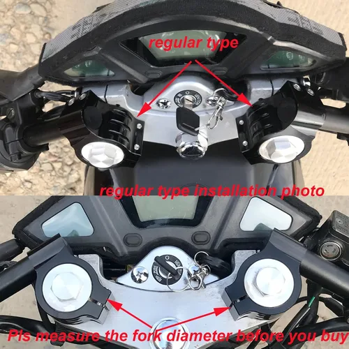 Vista 3 de Manillar de 1.181 in con clip para tubo de horquilla de 1.181 in cafe Racer manillar de motocicleta 7/8 pulgadas, 1.181 in clip en montaje CNC