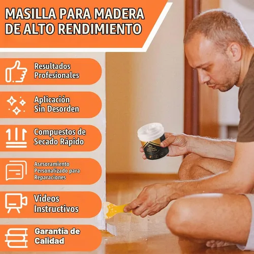 Vista 4 de Deuvuo Relleno de madera, relleno de masilla de madera blanco, nuestro relleno de grano de madera ofrece una solución rápida y duradera para 9.87oz