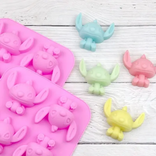 Vista 6 de INKU - Molde de silicona de 4 cavidades para bricolaje, moldes de fondant, dulces, chocolate, bandeja para tartas, chocolates 3D, dulces duros