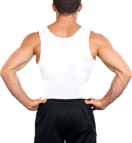Vista 10 de Esteem Apparel Max - Camiseta de compresión para hombre para el pecho y el cuerpo, moldeadora de vientre, camiseta sin mangas para hombre Men's Negro
