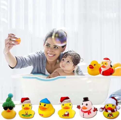 Vista 8 de Calendario de Adviento 2024, patos de goma, juguetes de baño, caja ciega de Navidad, patos de juguete, mini patos para niños, niñas, decoración