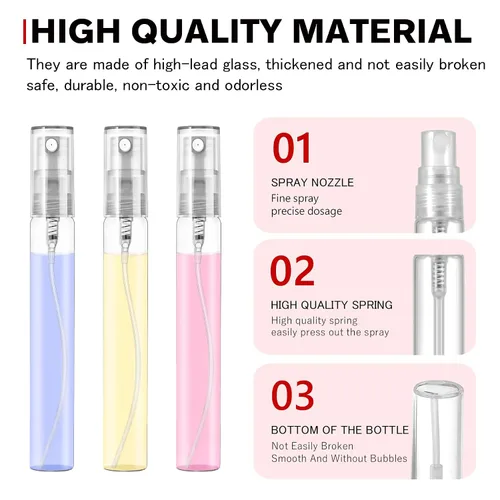 Vista 4 de Mini botella de spray de 0.3 fl oz, botella de spray de vidrio recargable, atomizador de botella de vidrio, atomizador de enjuague bucal de perfume