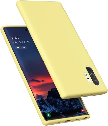 Vista 9 de Diseñada para Galaxy Note 10 Plus, goma de gel de silicona líquida a prueba de golpes, cojín de forro de tela de microfibra suave compatible
