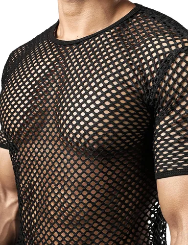 Vista 6 de JOGAL Camiseta de malla ajustada de manga corta para hombre