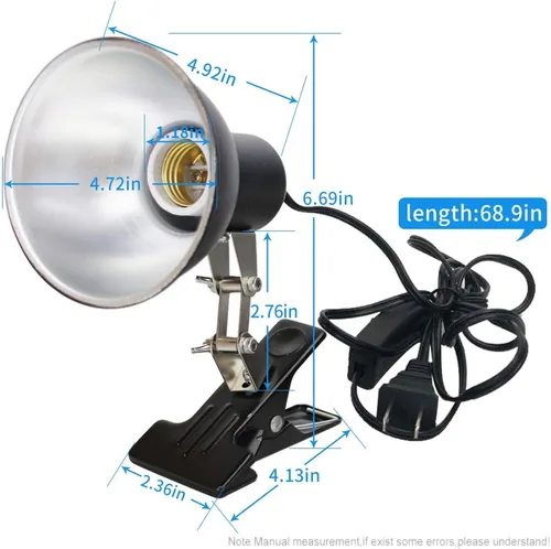 Vista 3 de Abrazadera de lámpara de calor de reptil,Accesorio de iluminación de hábitat ajustable para tortugas tortugas lagarto,Soporte de lámpara