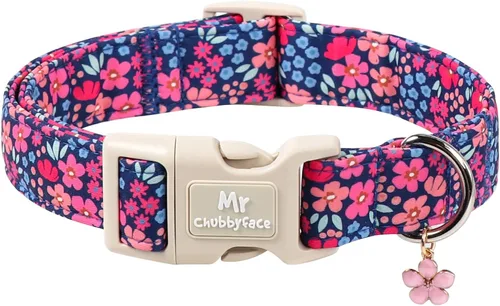 Vista 22 de MR.CHUBBYFACE· Collar de perro de San Valentín azul, lindo collar de cachorro con lazo azul, collar ajustable de algodón para mascotas con hebilla