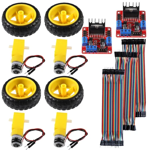 Vista 7 de Diann 4 unids TT Motor DC 3-6V Caja de Engranajes Motor 200RPM Relación 1:48 Eje Motor con Cable de 2.54mm para DIY Coche Inteligente Robot