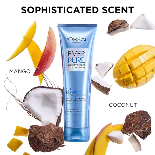 Vista 6 de L'Oreal Paris - Shampoo L'Oréal Paris EverCurl Hydracharge sin sulfato, con aceite de coco, 250 ml -, Acondicionador - 1 unidad