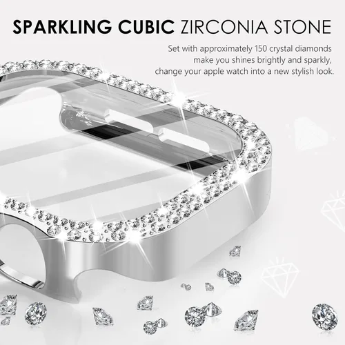 Vista 167 de Surace Bling - Carcasa con protector de pantalla para Apple Watch Series 3, 2, 1 de 1.496 pulgadas