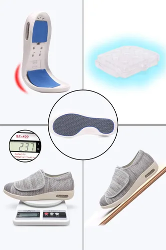 Vista 3 de Zapatos para diabéticos para mujer, zapatos casuales ajustables para caminar, zapatos anchos para ancianos, pies hinchados, antideslizantes