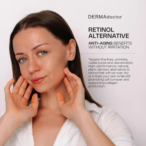 Vista 3 de DERMAdoctor Suero de Bakuchiol para cara, calma fresca + suero de retinol Bakuchiol corregido alternativa para pieles sensibles, antienvejecimiento