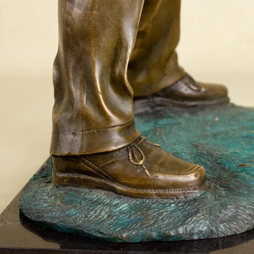 Vista 7 de Estatua de golfista de bronce, decoración para el hogar, 100% bronce, escultura de escultura, escultura masculina, regalo de arte