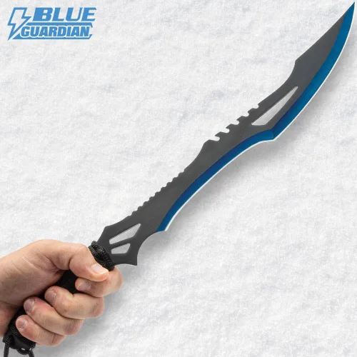 Vista 4 de BUDK Blue Guardian - Juego de machetes gemelos con funda Cuchillas de acero inoxidable de 11 pulgadas