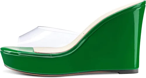 Vista 2 de Aachcol Sandalias de plataforma transparentes para mujer, puntera abierta, sin cordones, tacón alto, zapatos de vestir, oficina, fiesta, boda