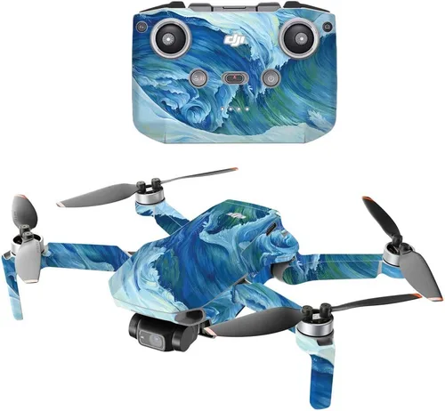 Vista 12 de MightySkins - Compatible con DJI Mini 2 Dron portátil - Angry Ripple Funda protectora de vinilo duradera y única Fácil de aplicar, quitar