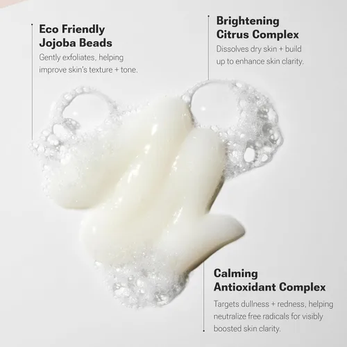 Vista 3 de NULASTIN Limpiador facial rejuvenecedor dérmico, limpiador facial iluminador y exfoliante para mujeres con cuentas de jojoba + limpia, exfolia e